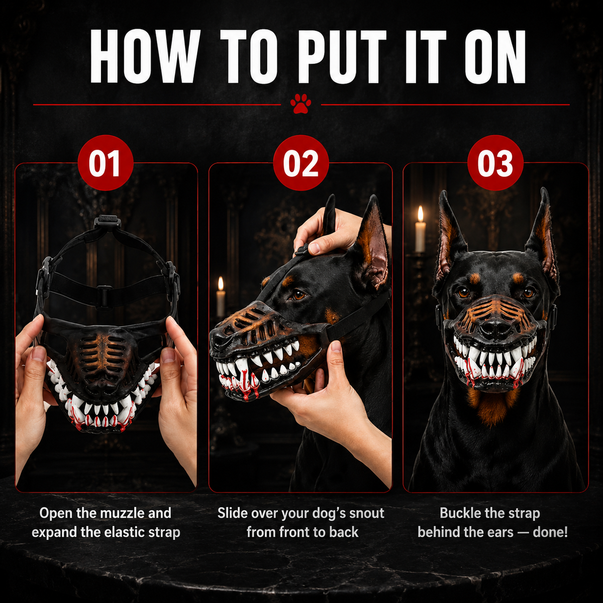 IronHollow™ Devil Teeth Dog Muzzle Mask