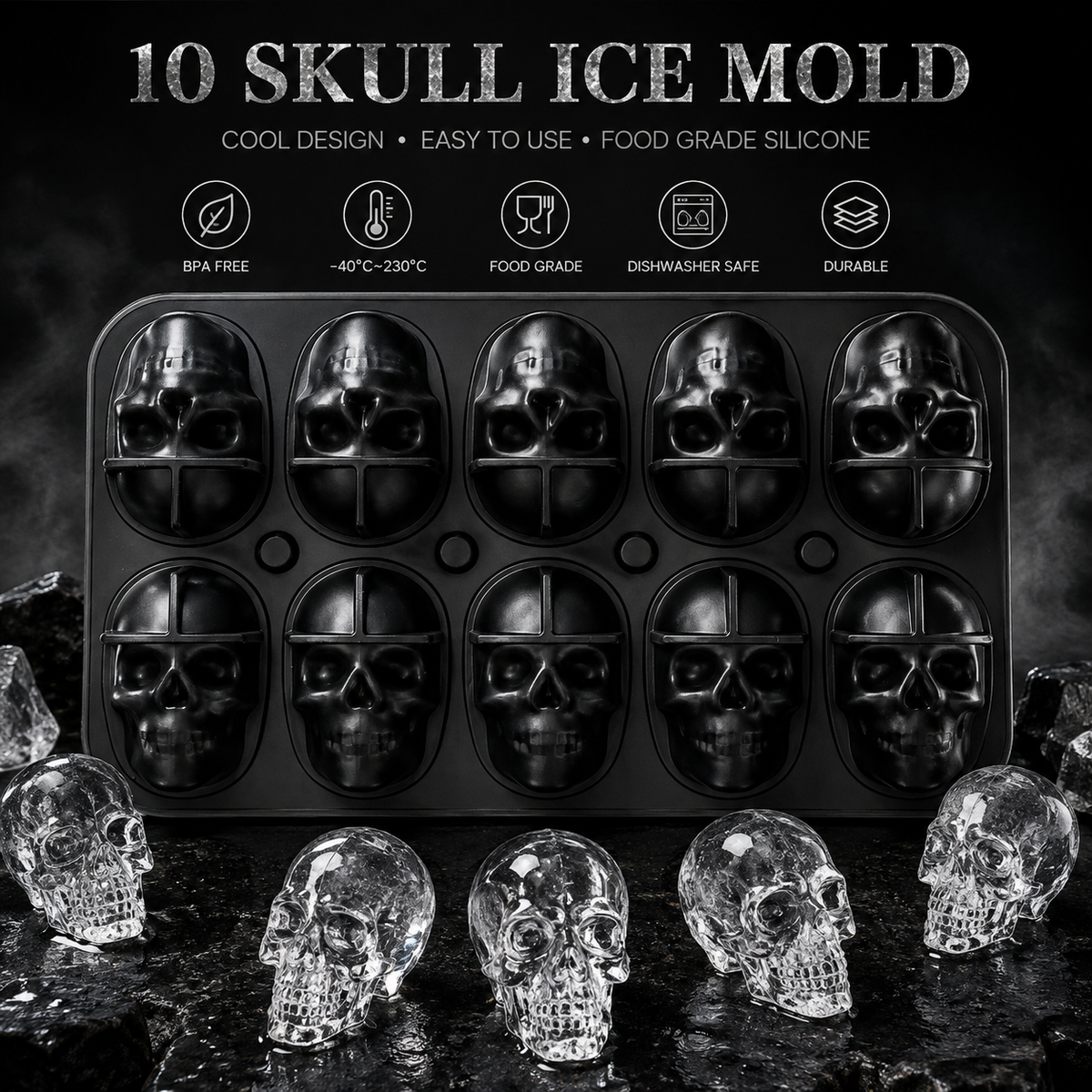 IronHollow™ Skull Ice Mold