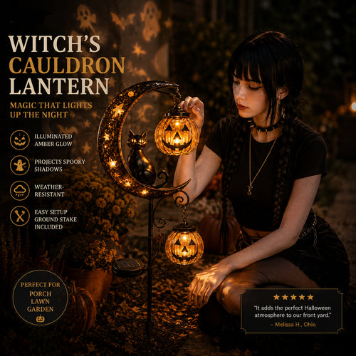🎃 IronHollow™ Halloween Black Cat & Pumpkin Moon Garden Stake Light